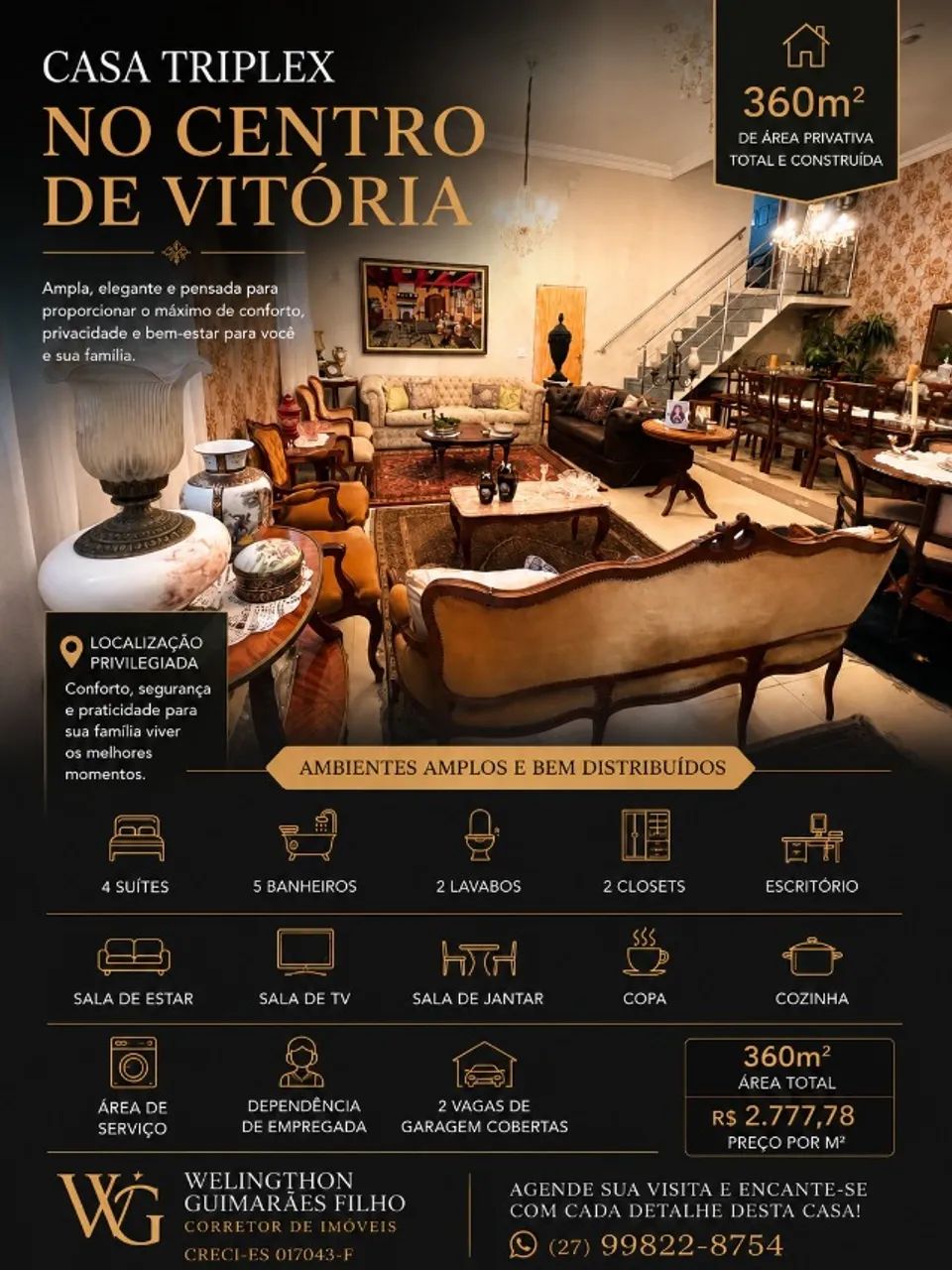 Casarão Centenário triplex Centro de histórico de Vitória