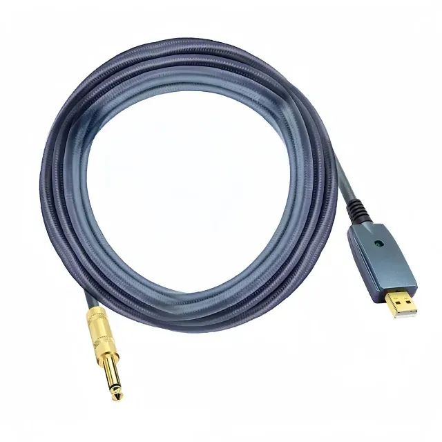 Cabo Interface De Áudio P10 Usb Baixo Guitarra Rocksmith Pc