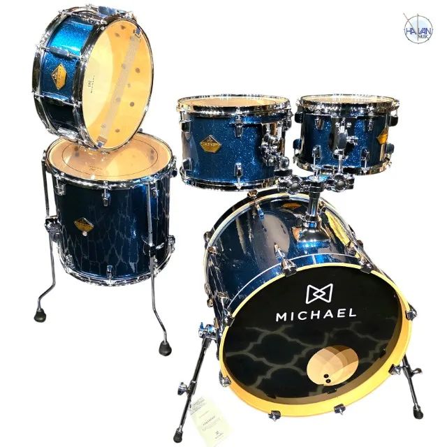 BATERIA MICHAEL LEGACY BIRCH Shell Pack, Blue Sparkle - Nova, Envio - Foto 2