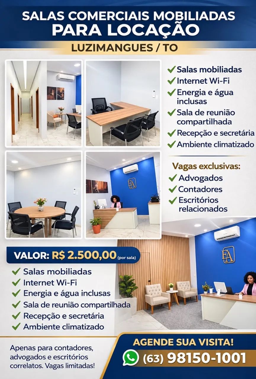 SALA MOBILIADA PARA LOCAÇÃO EM LUZIMANGUES!