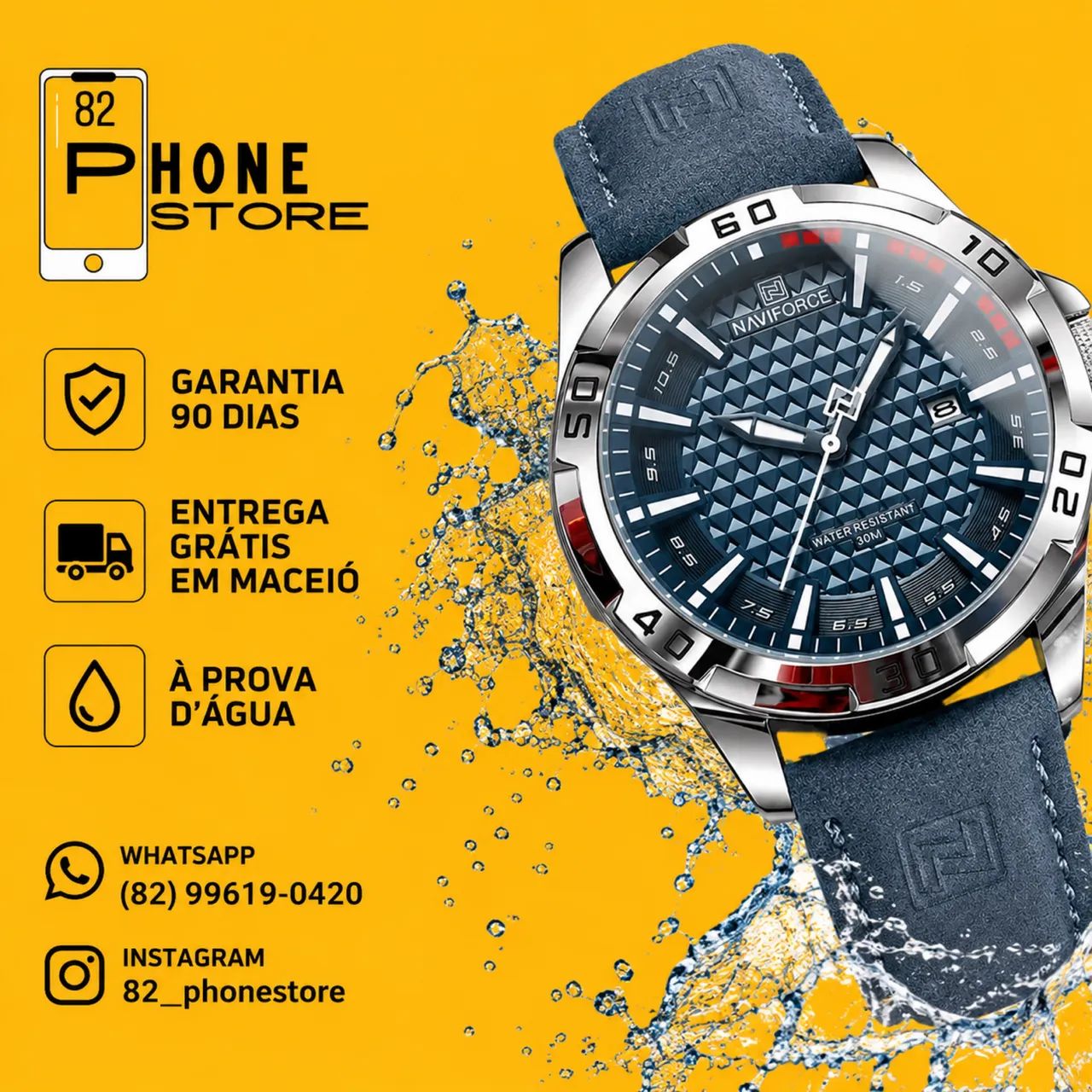 Relógio Naviforce Novo A Prova Dagua