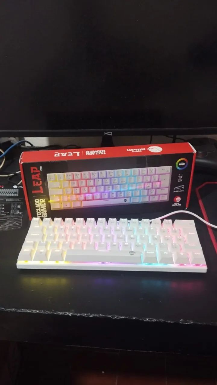 Teclado Mecânico Rgb Usb 60% Branco - Foto 2