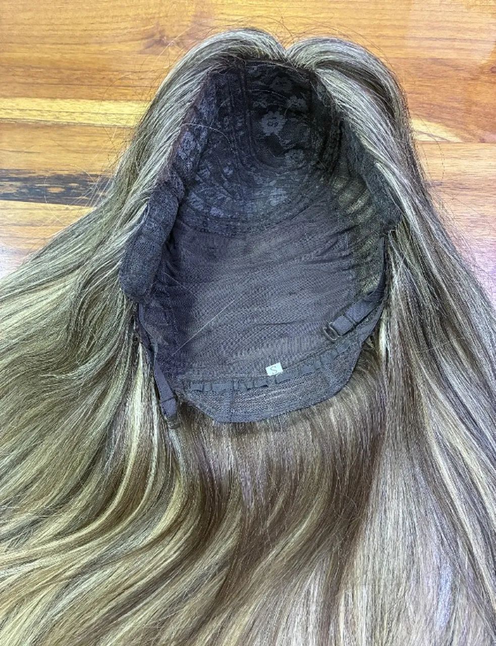Nova Linda Peruca 100% Cabelo Humano Louro Liso 35 cm - Foto 5