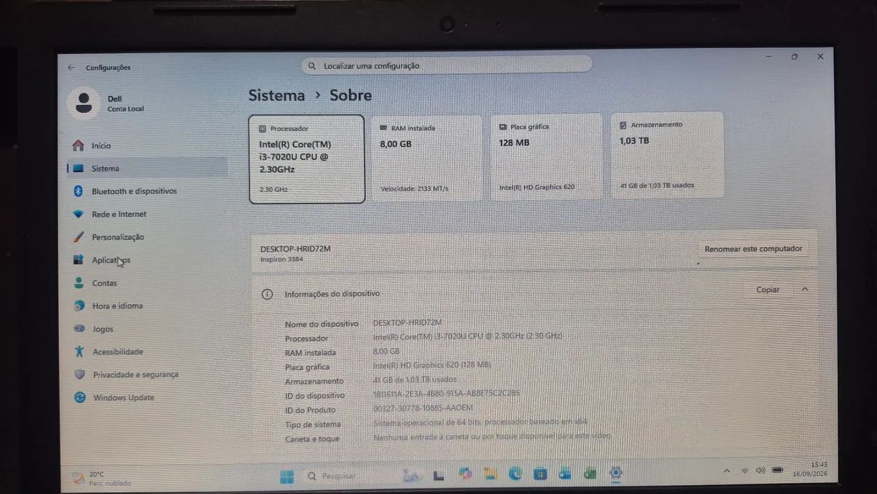 Notebook dell inspirou 3584 - Foto 3