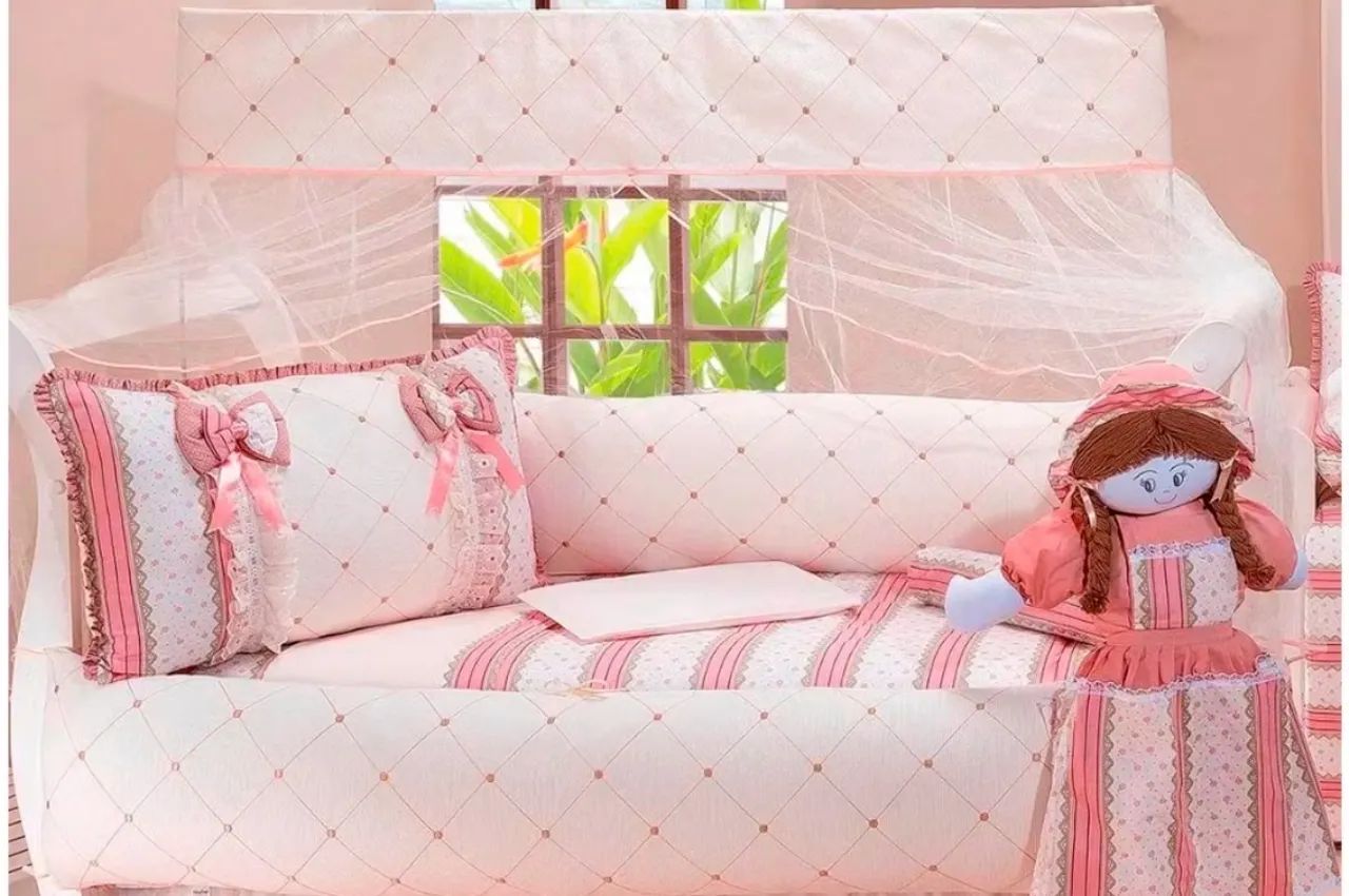 Kit Berço Rose com Mosqueteiro 