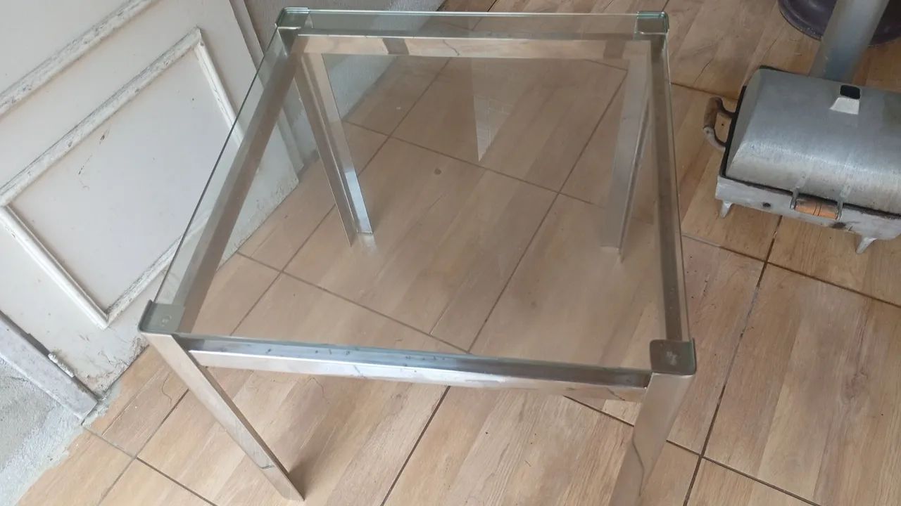 Mesa de vidro inox 