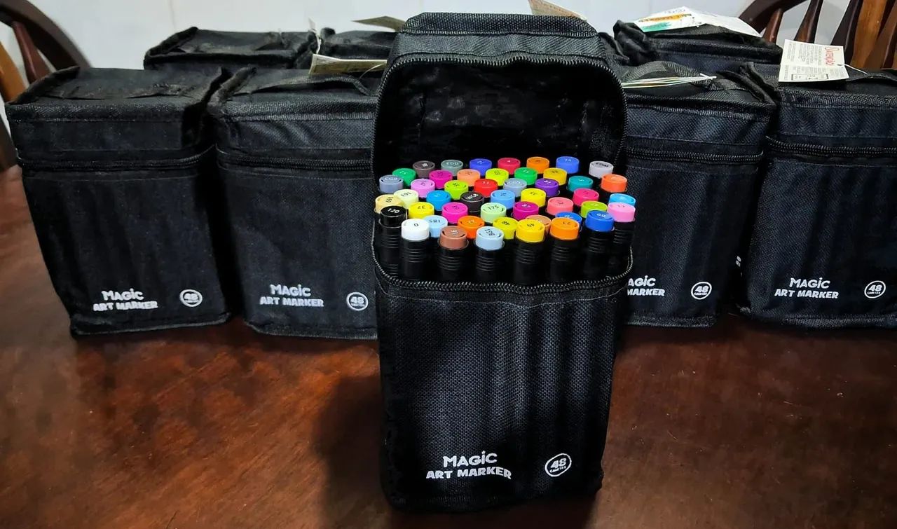 Kit canetinha duas pontas com 48 unidades - Papelaria - Conjunto