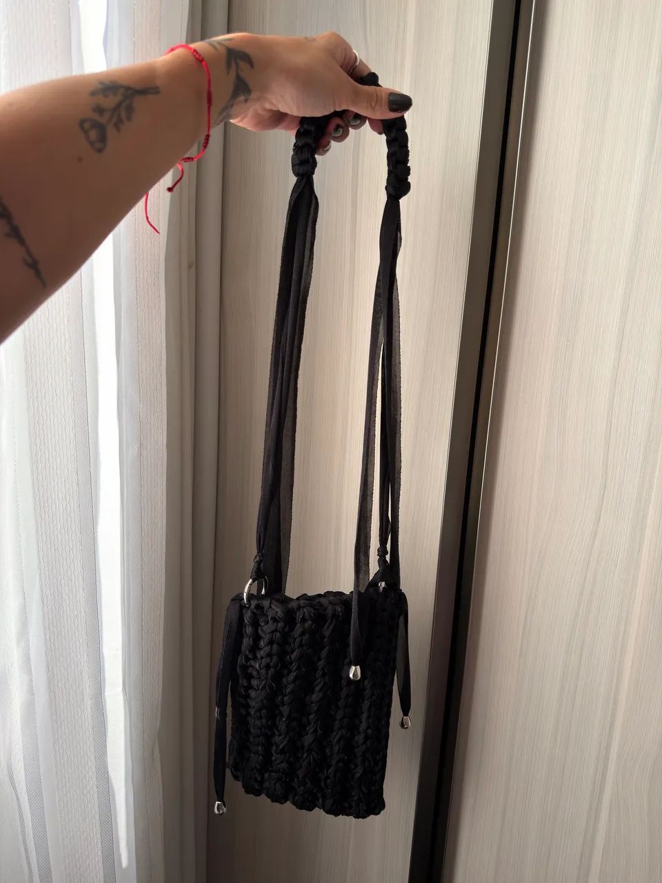 Bolsa de crochê para celular 