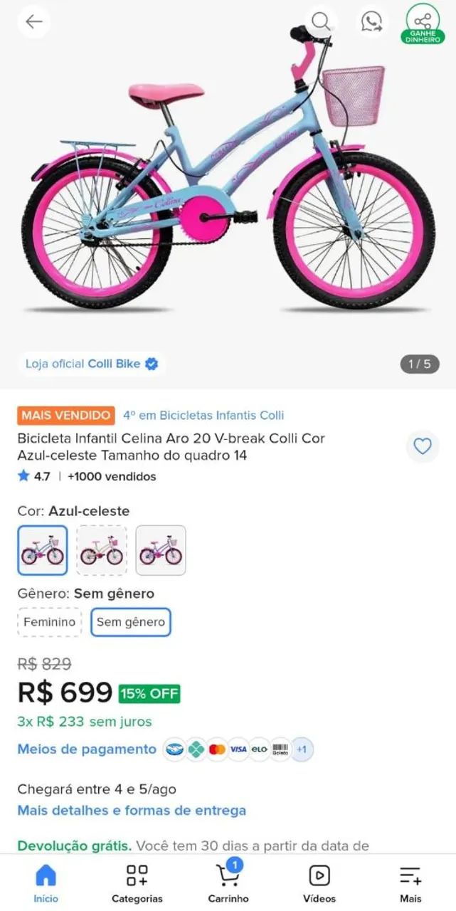 Bicicleta infantil Colli Aro 20 - Foto 5