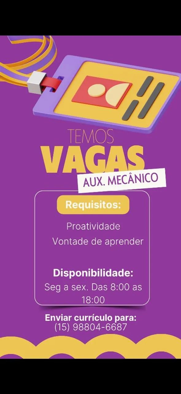 Auxiliar de mecânico.