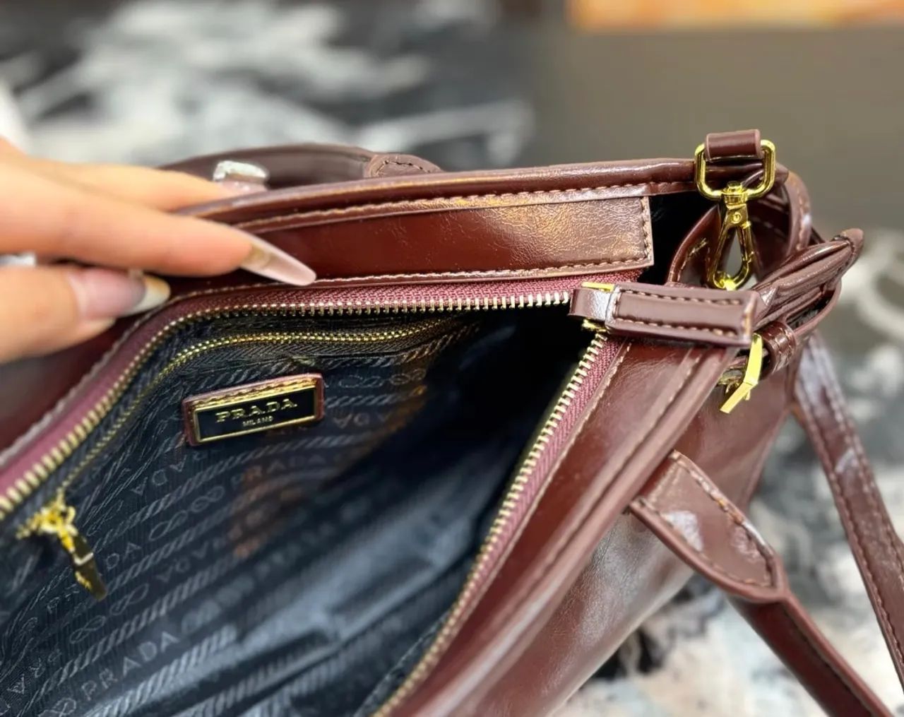 Bolsa em couro Prada Bonnie  - Foto 4