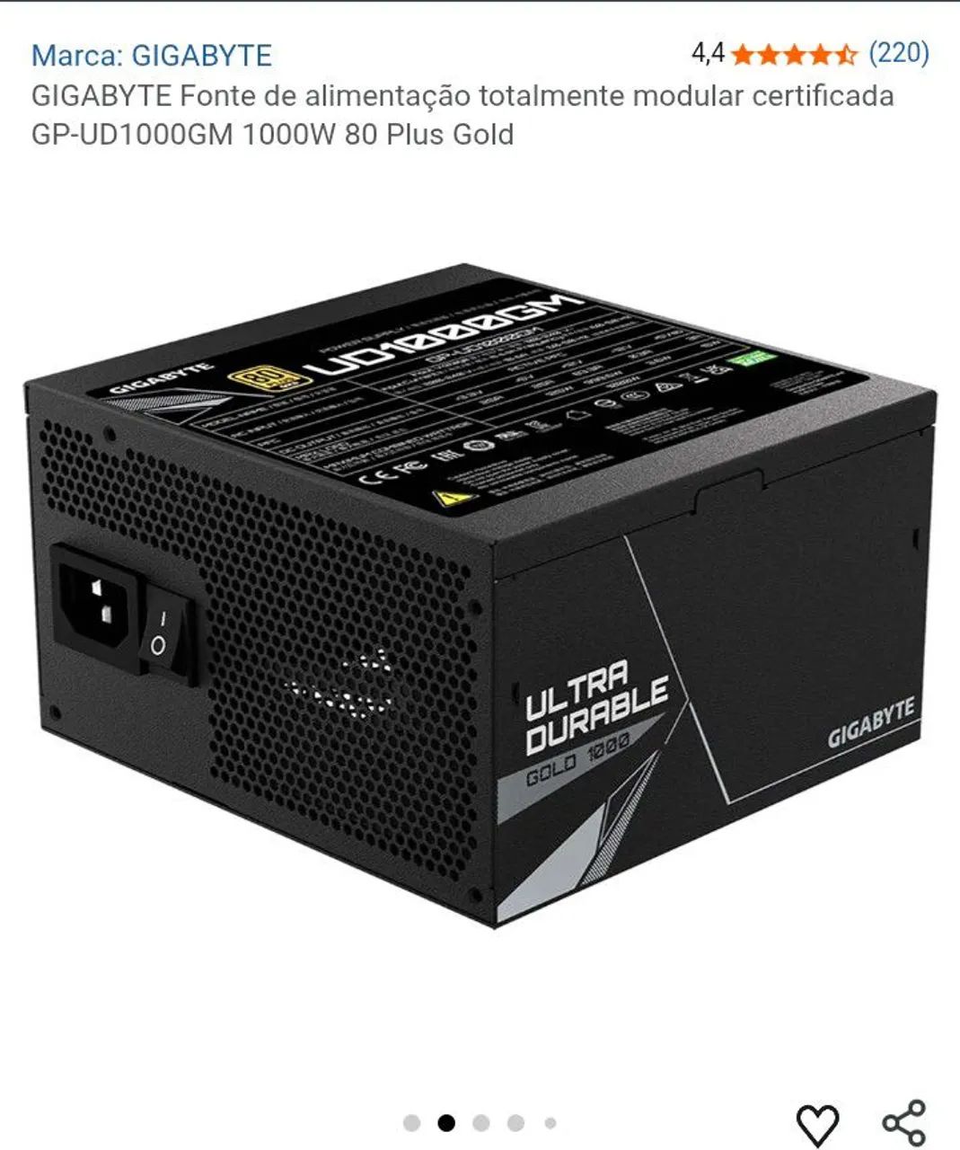 Fonte 1000w gigabyte Gold modular  - Foto 5