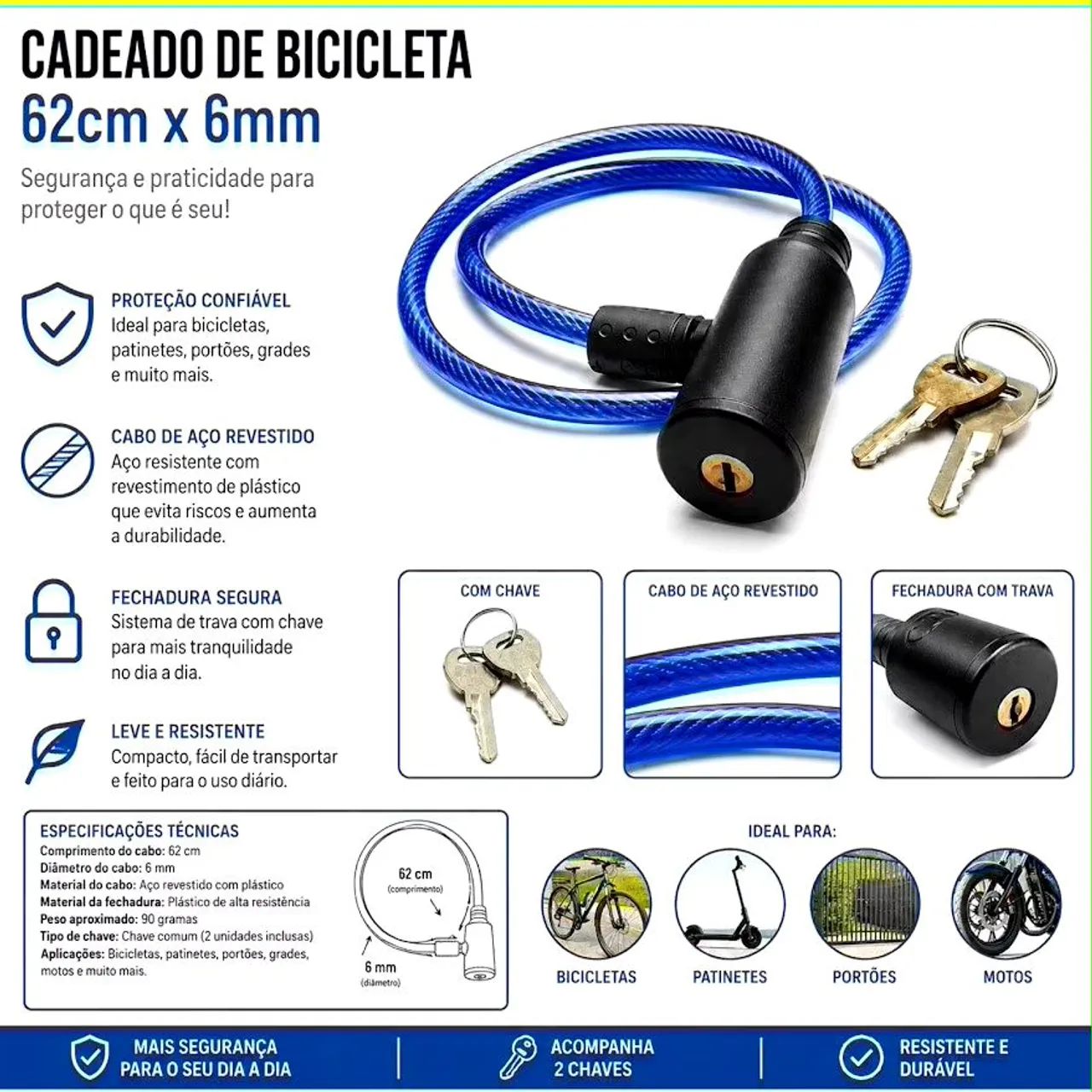 Cadeado de bicicleta  - Foto 4