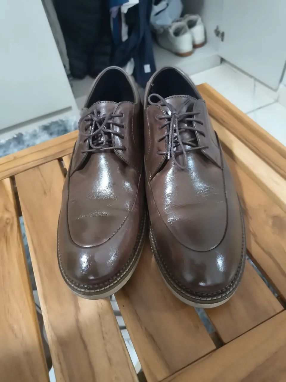 Sapato social couro marrom