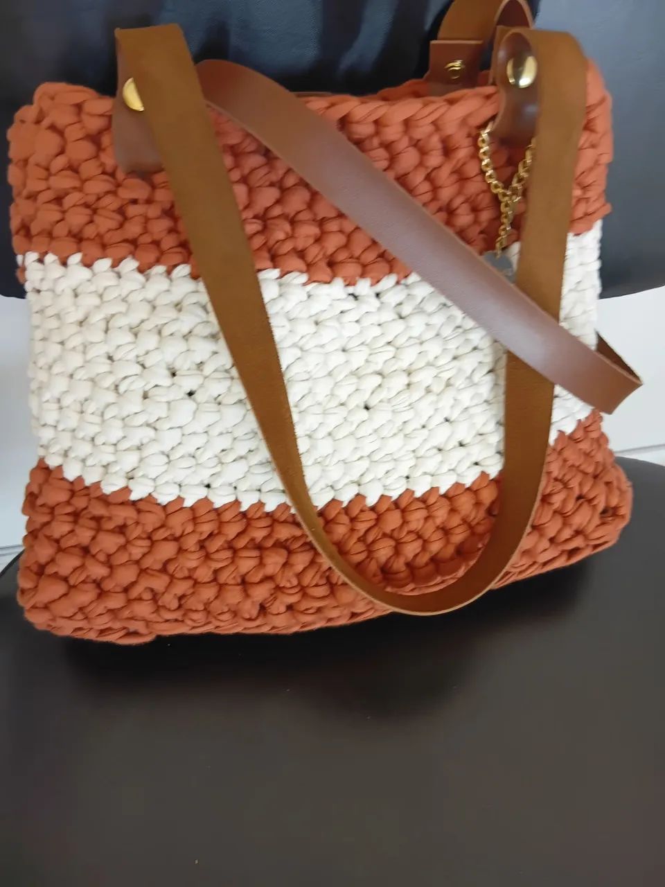 Bolsa malha crochê 