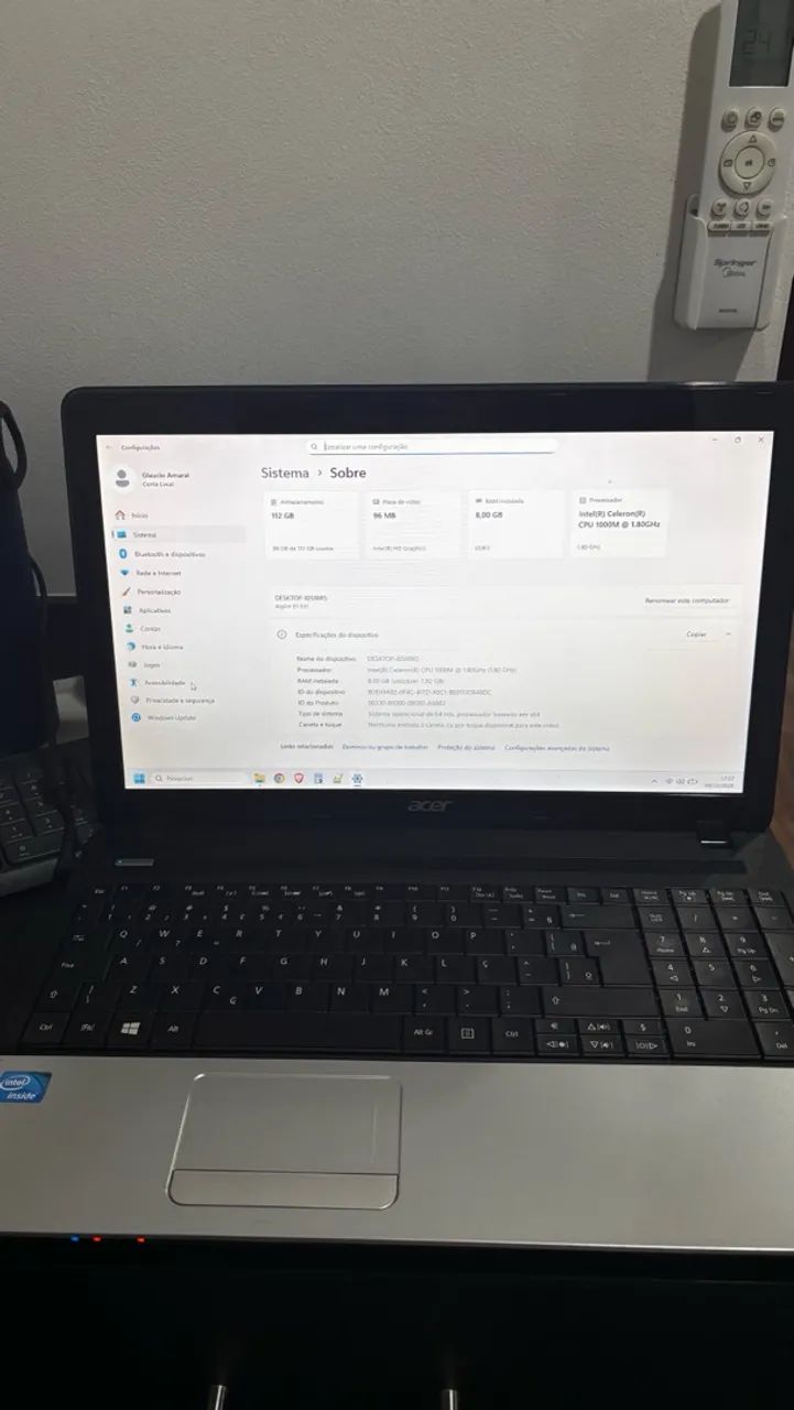 Notebook acer novinho