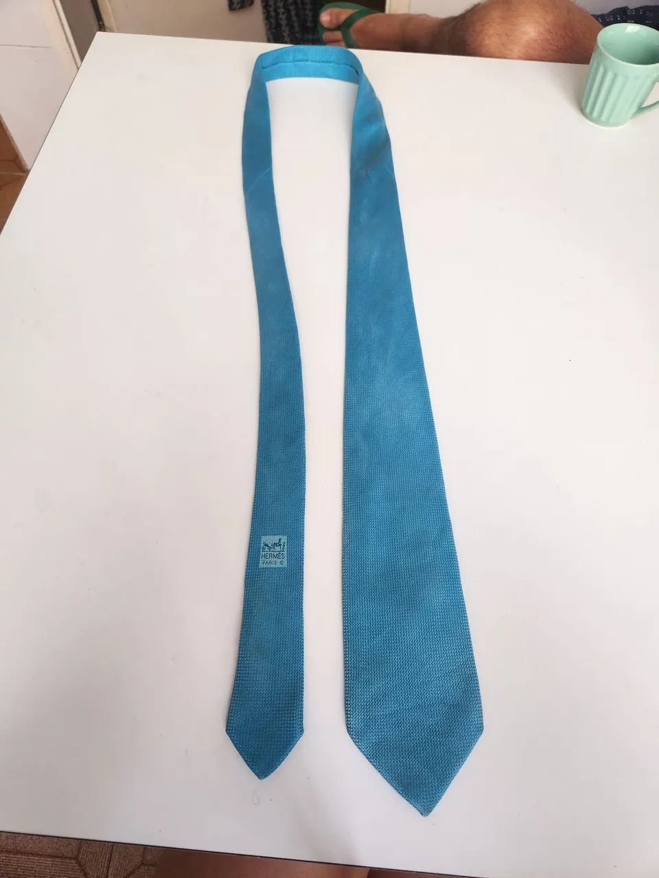 Gravata de seda hermes azul  - Foto 2