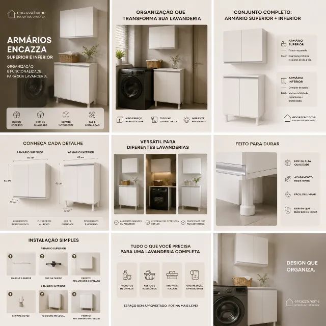Armário Superior MDF Branco - Foto 5