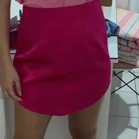 Mini saia acetinada rosa da Zara - Foto 5