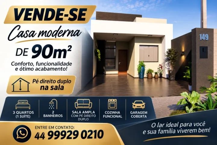 Casa em Maringá - 3 quartos (1 suíte)