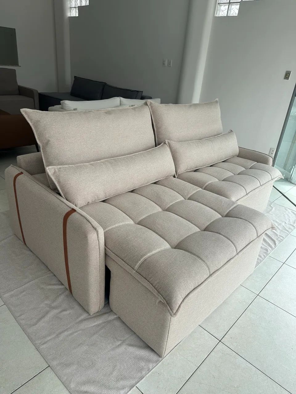 Sofá cama + pillow top queima de estoque sofá novo de loja 