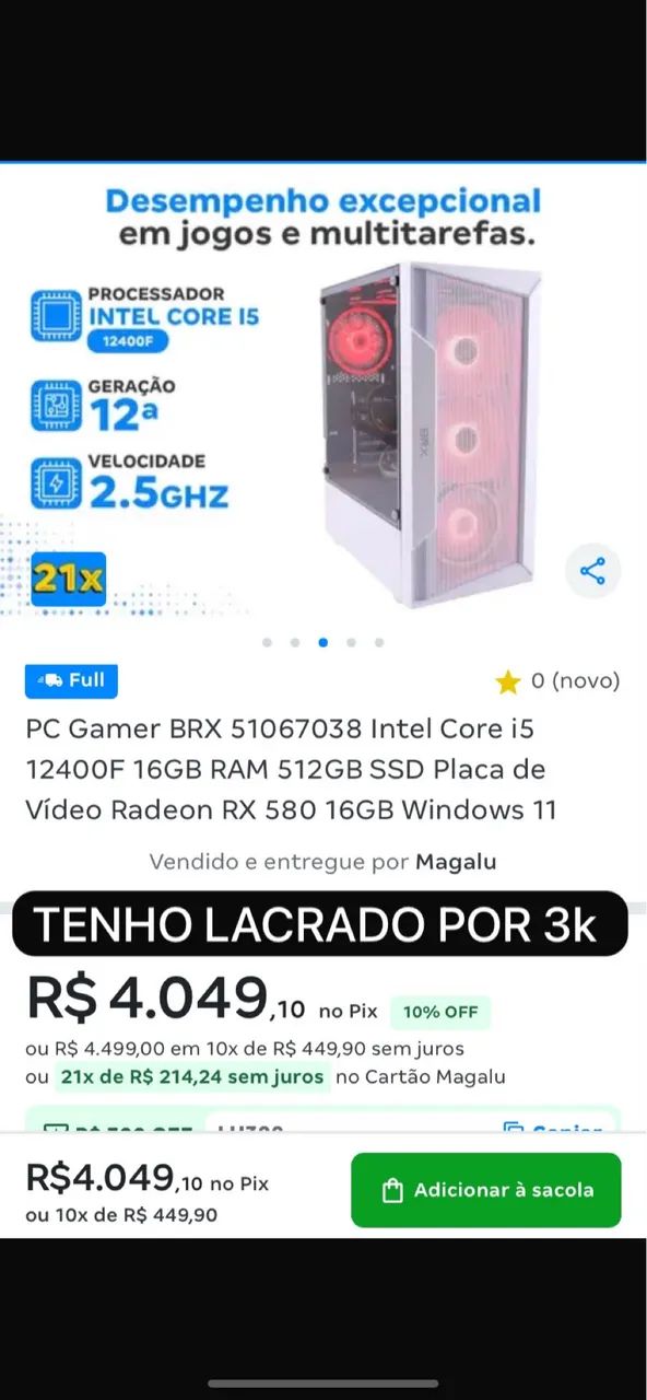 PC GAMER NUNCA USADO NA CAIXA - Foto 3