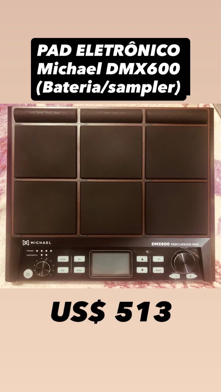 PAD eletrônico Michael DMX600 (bateria/sampler) - Foto 5