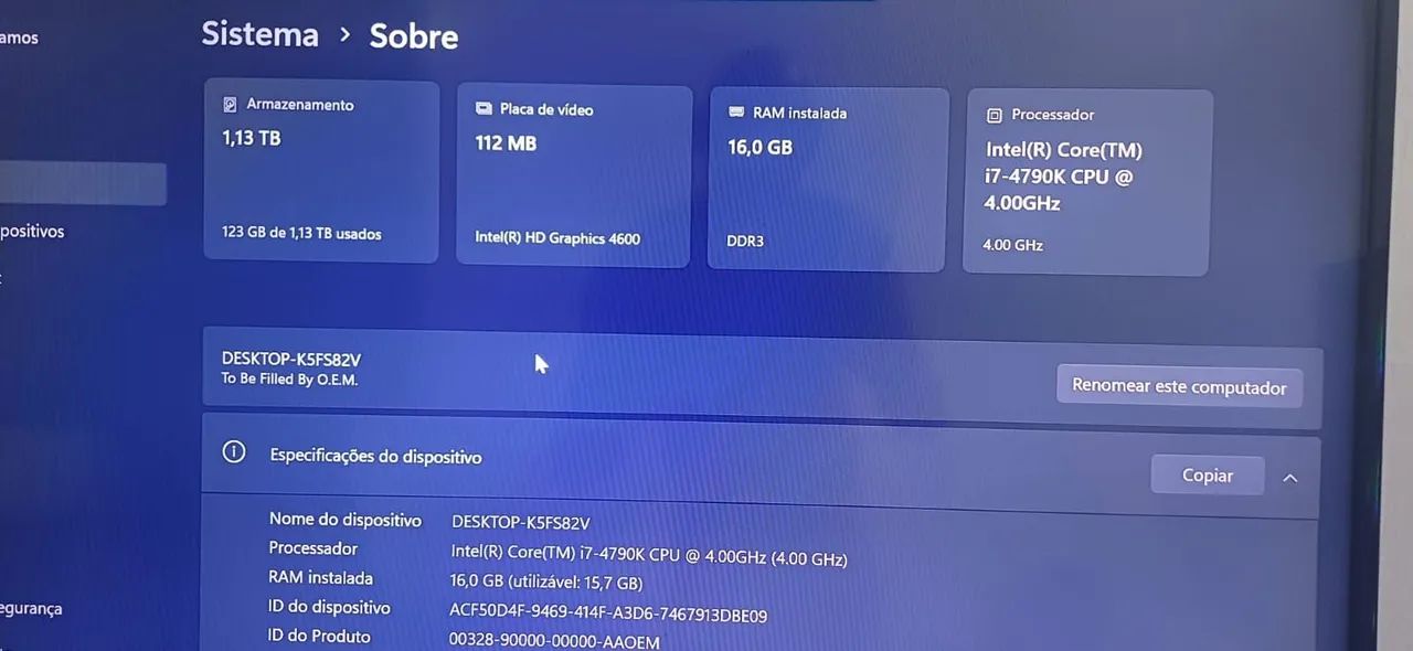 DESKTOP CORE I7 16RAM/ 256 SSD/ 1 TERA HD - Foto 5