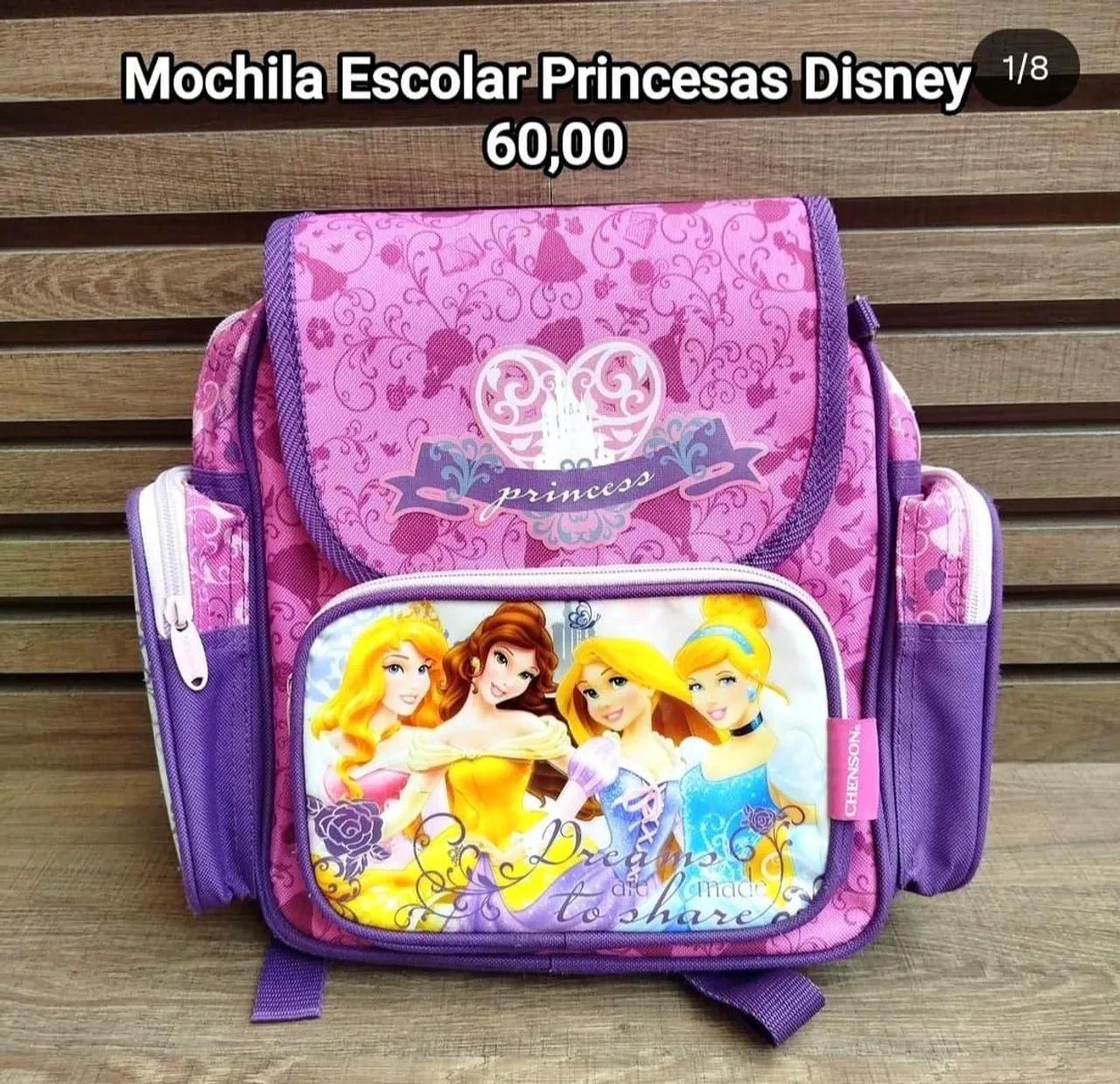 Mochila Escolar Princesas Disney 