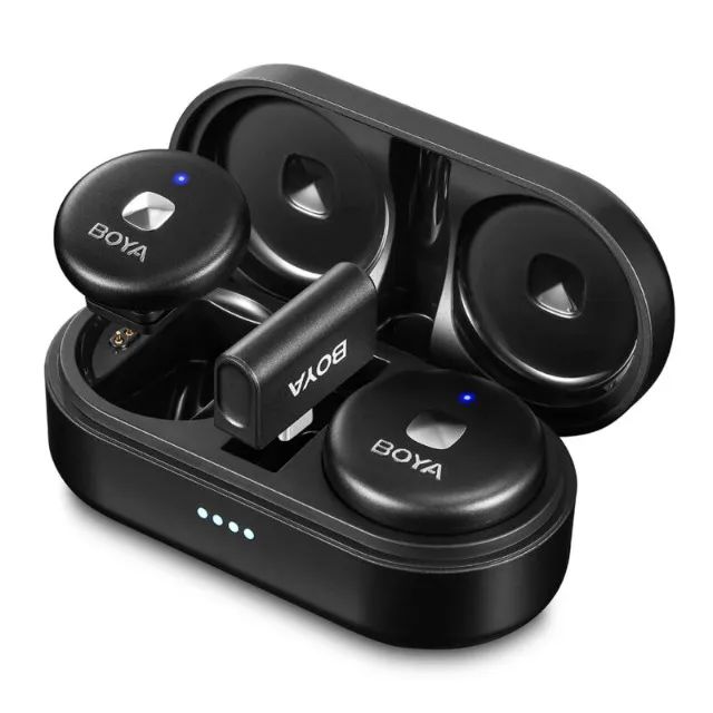 Sistema Microfone Sem Fio Boya Omic-U USB-C Lapela Preto - Foto 2