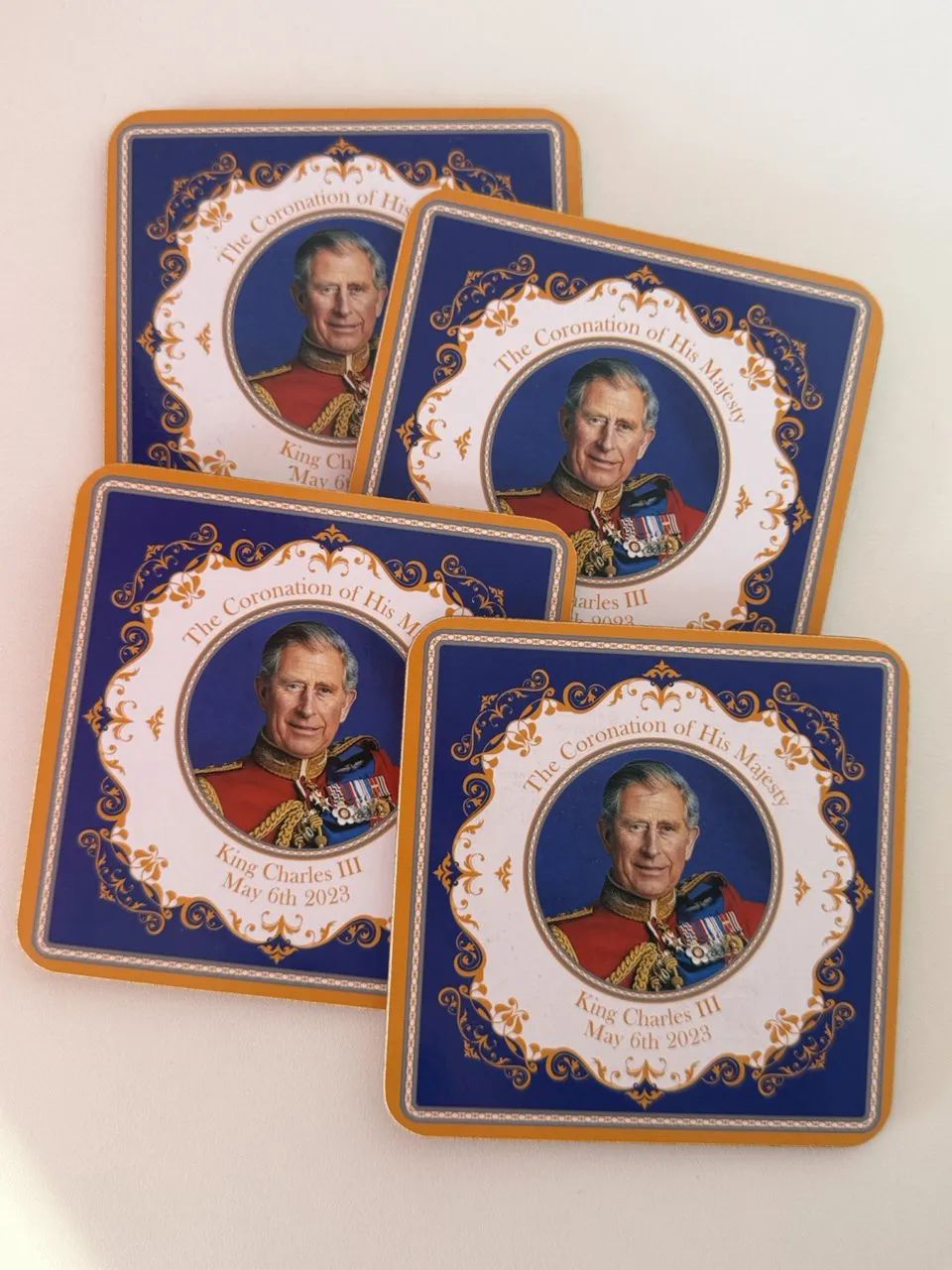 conjunto de 4 porta-copos rei charles iii - Foto 3