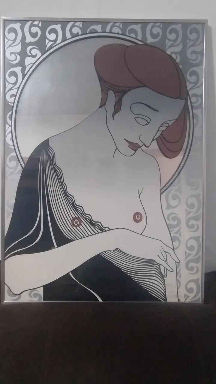 Quadro Juarez Machado - Mulher no espelho - Assinado  - Foto 2