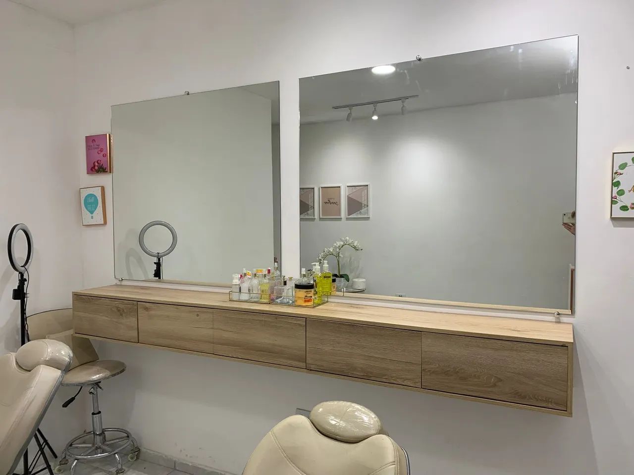 Bancada com espelhos para salão ou barbearia  - Foto 2