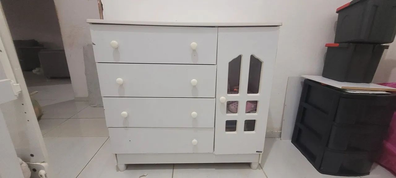  Comoda infantil branca de mdf - Foto 2