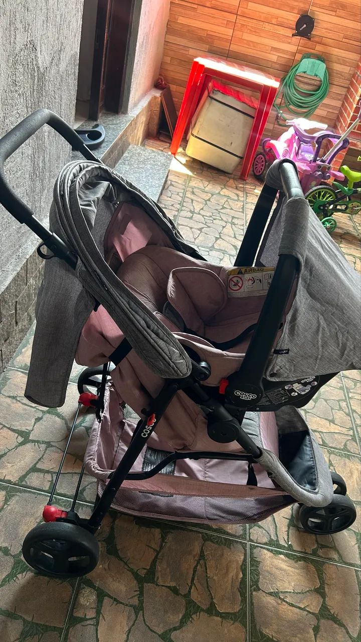 Carrinho de bebê com bebê conforto cosco  - Foto 4