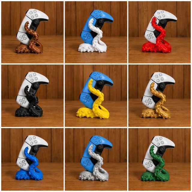 Suporte decorativo em forma de polvo, ideal para guardar e expor o comando da PlayStation 
