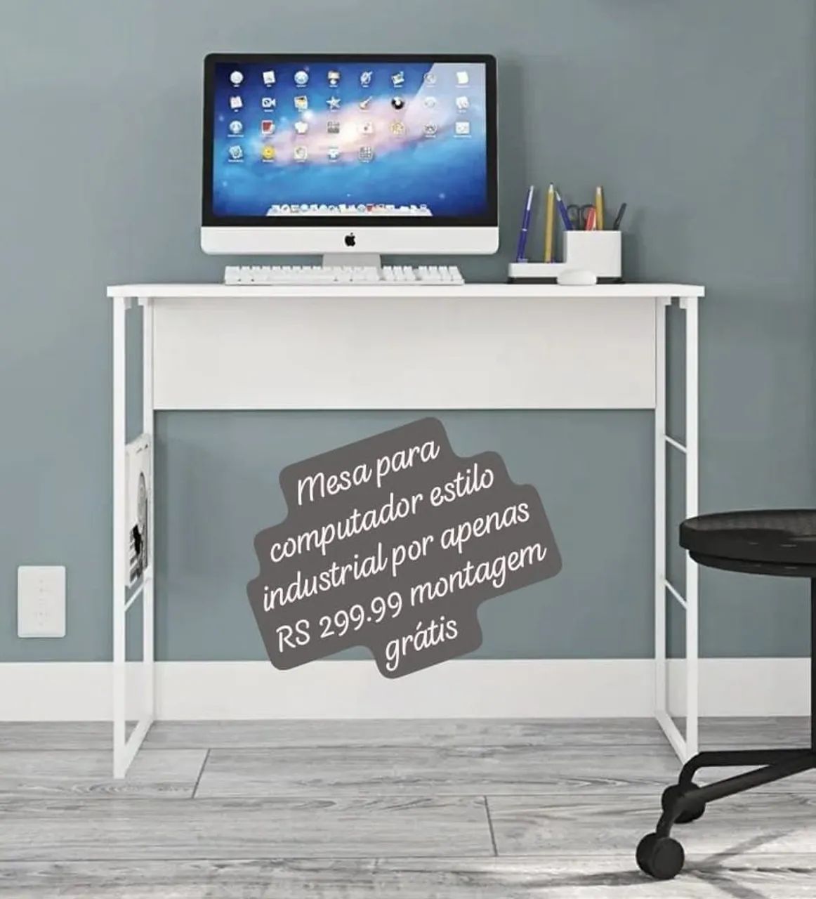 Mesa para computador estilo industrial 