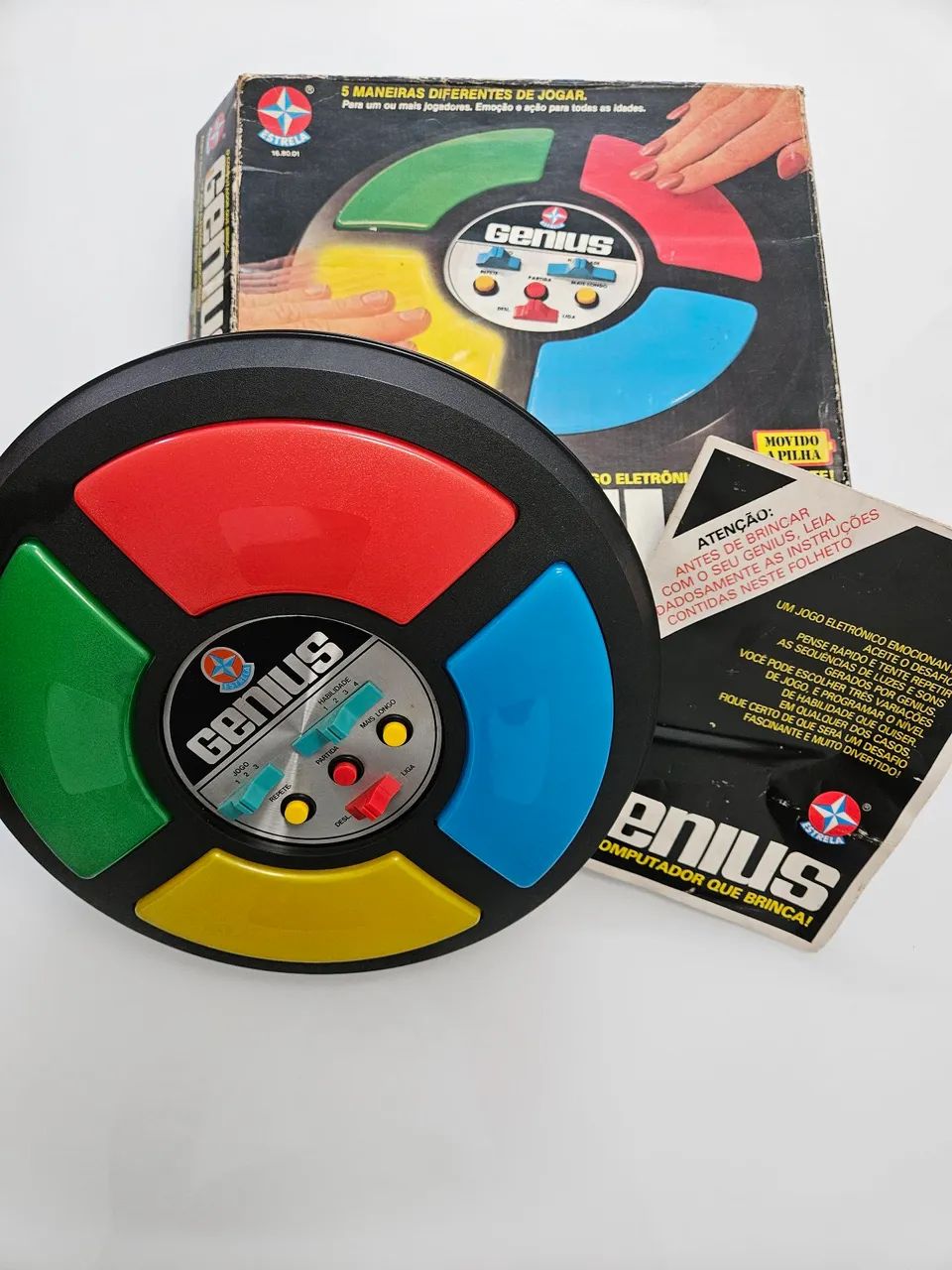 Genius Estrela década 80, com caixa e manual
