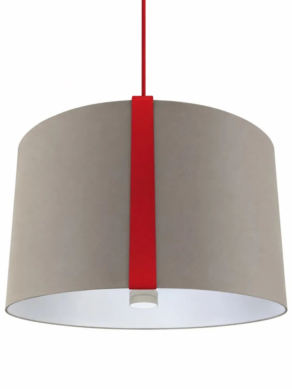 Luminária pendente cinza com vermelho