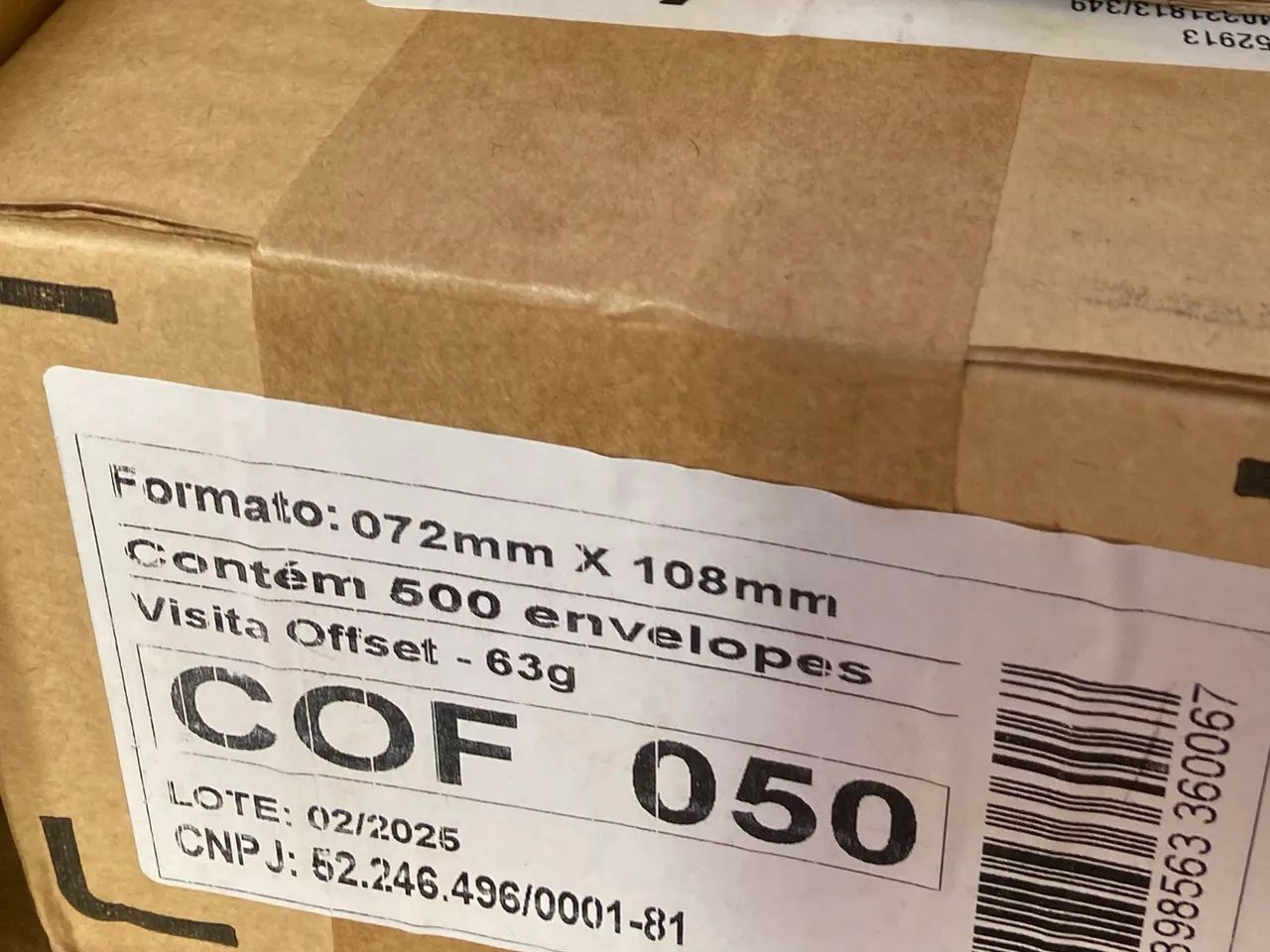 Caixa com 500 envelopes branco 