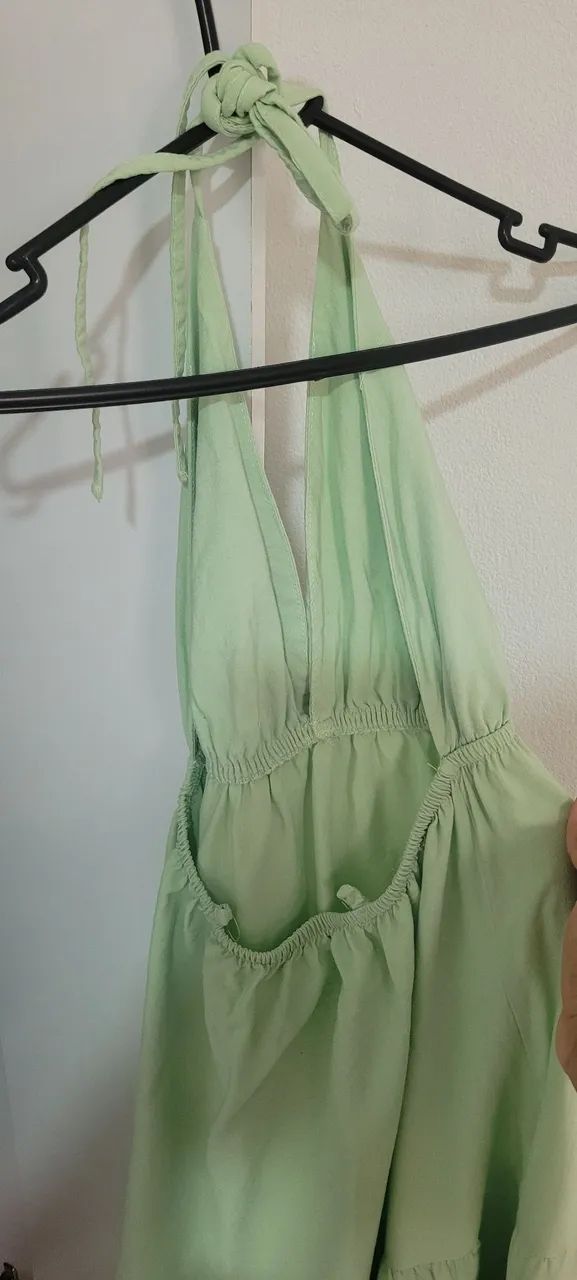 Vestido longo verde-claro/mint - Foto 2