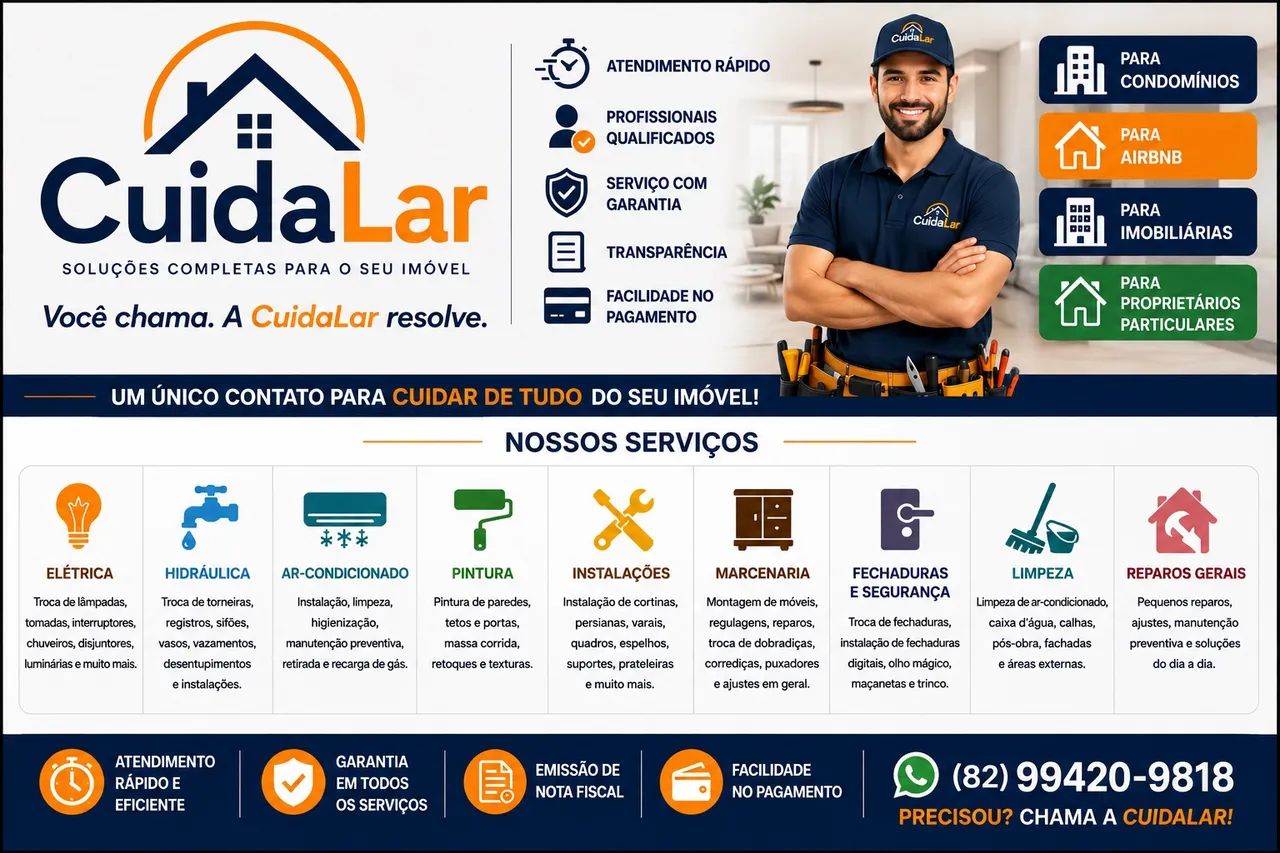 CUIDALAR - MANUTENÇÃO E SERVIÇOS PARA SEU IMÓVEL 