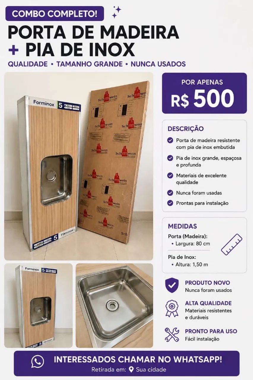 Porta e uma pia para vender 