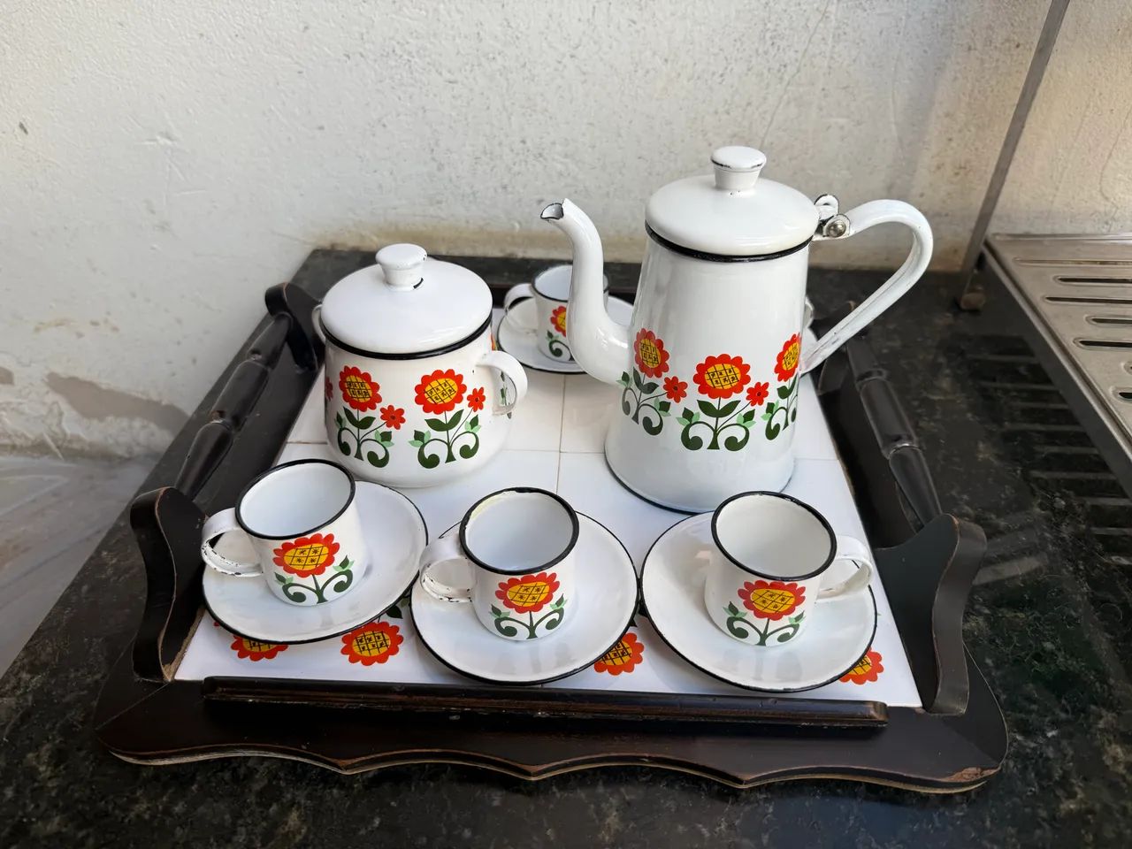 Bule de café antigo conjunto  - Foto 2