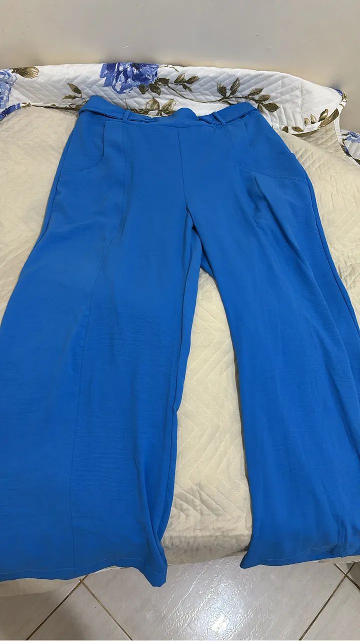 Calça pantalona azul  - Foto 2