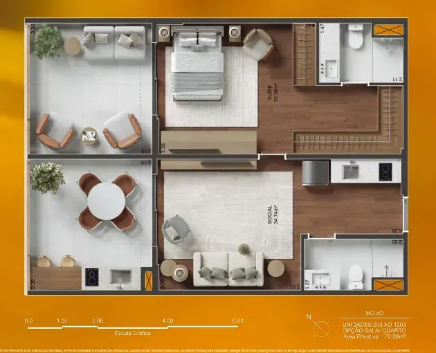 PLANTA 70m²