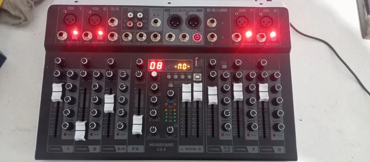 MESA DE SOM MOREFAND CS-8 - 8 CANAIS | NOVA