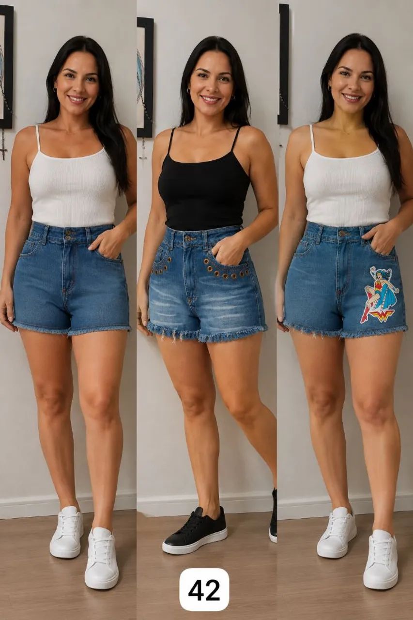 Lote de shorts 42 jeans em excelente estado 
