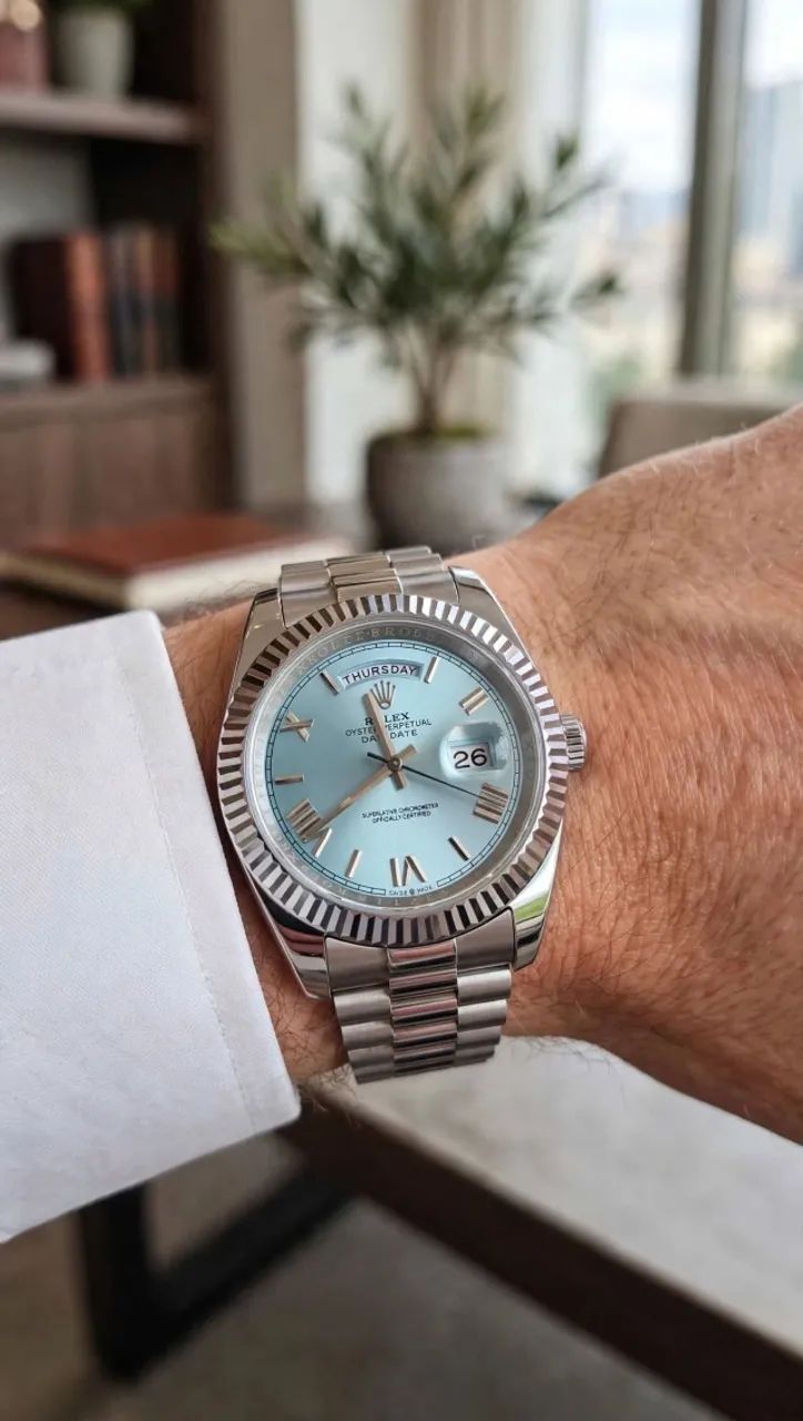 relogio day-date ice blue - Foto 5