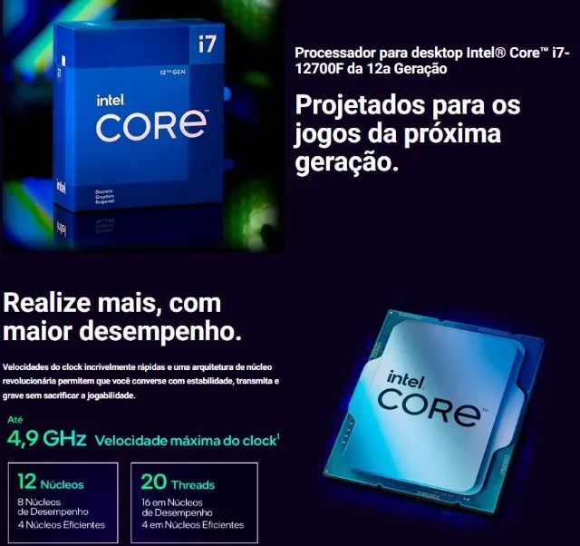 Processador Intel Core i7-12700F de 12ª geração - Foto 3